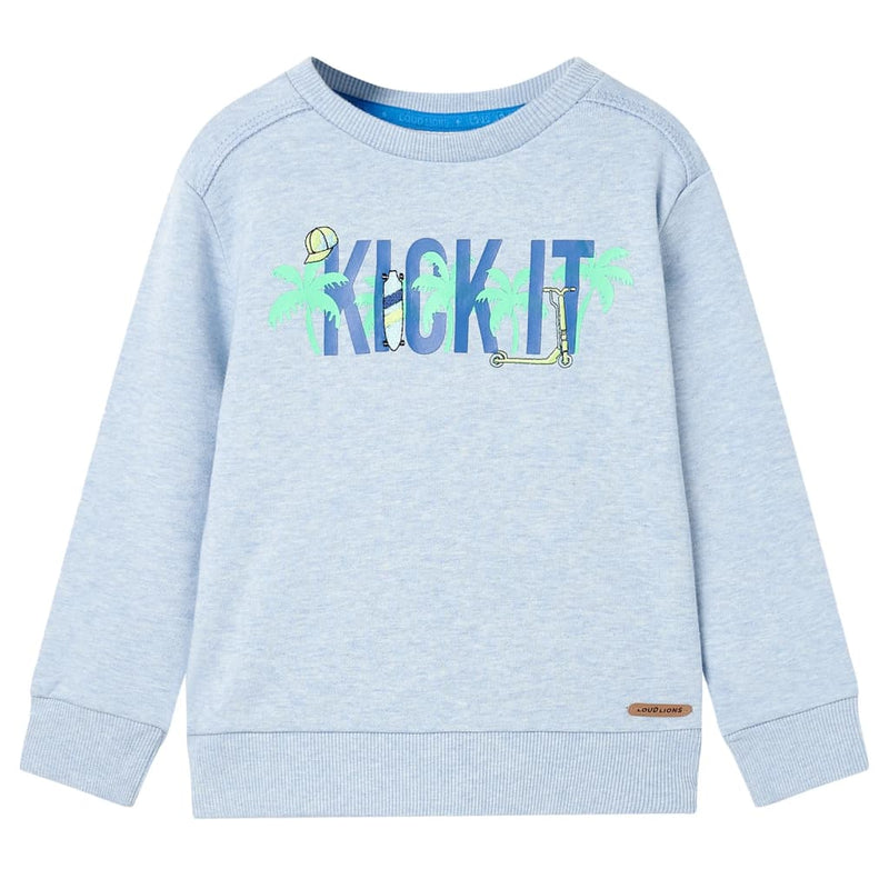 Kinder-Sweatshirt Hellblau Melange 128