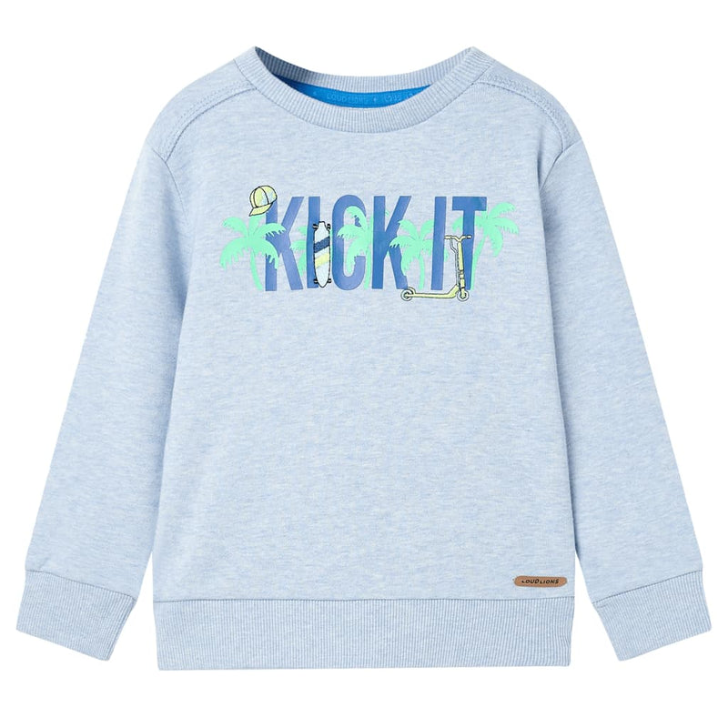 Kinder-Sweatshirt Hellblau Melange 140