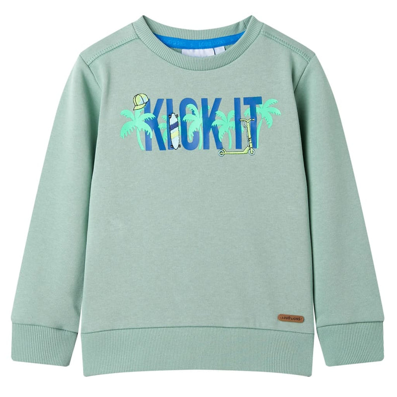 Kinder-Sweatshirt Helles Khaki 128