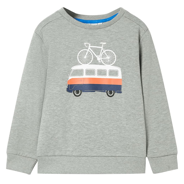 Kinder-Sweatshirt Hellkhaki Melange 92