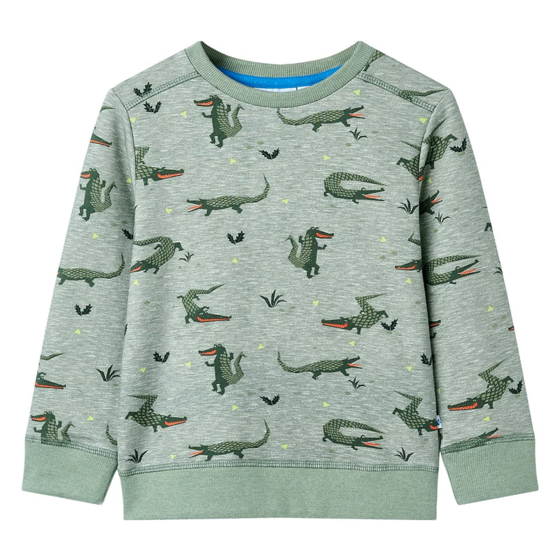 Kinder-Sweatshirt Hellkhaki Melange 140