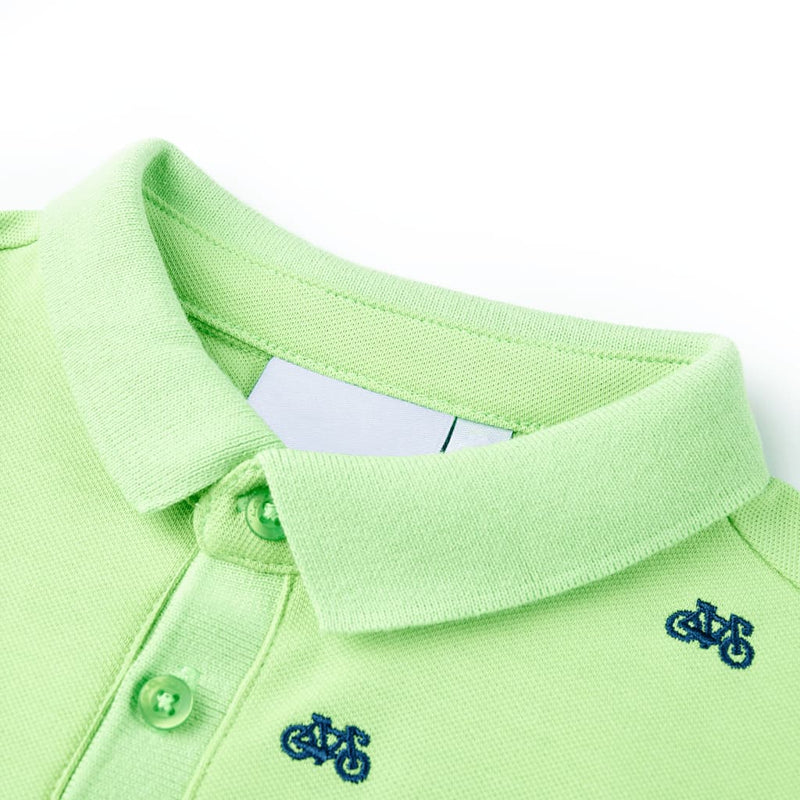 Kinder-Poloshirt Neongrün 128