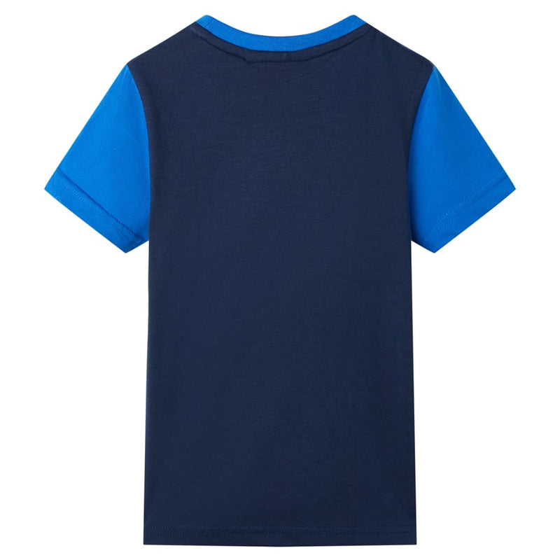 Kinder-T-Shirt Blau und Marineblau 92