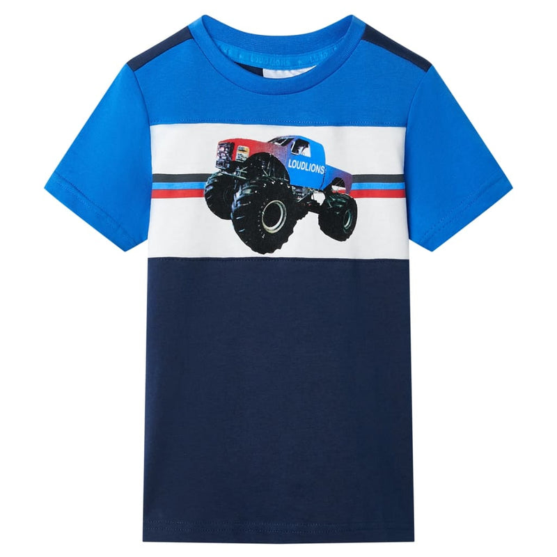 Kinder-T-Shirt Blau und Marineblau 104