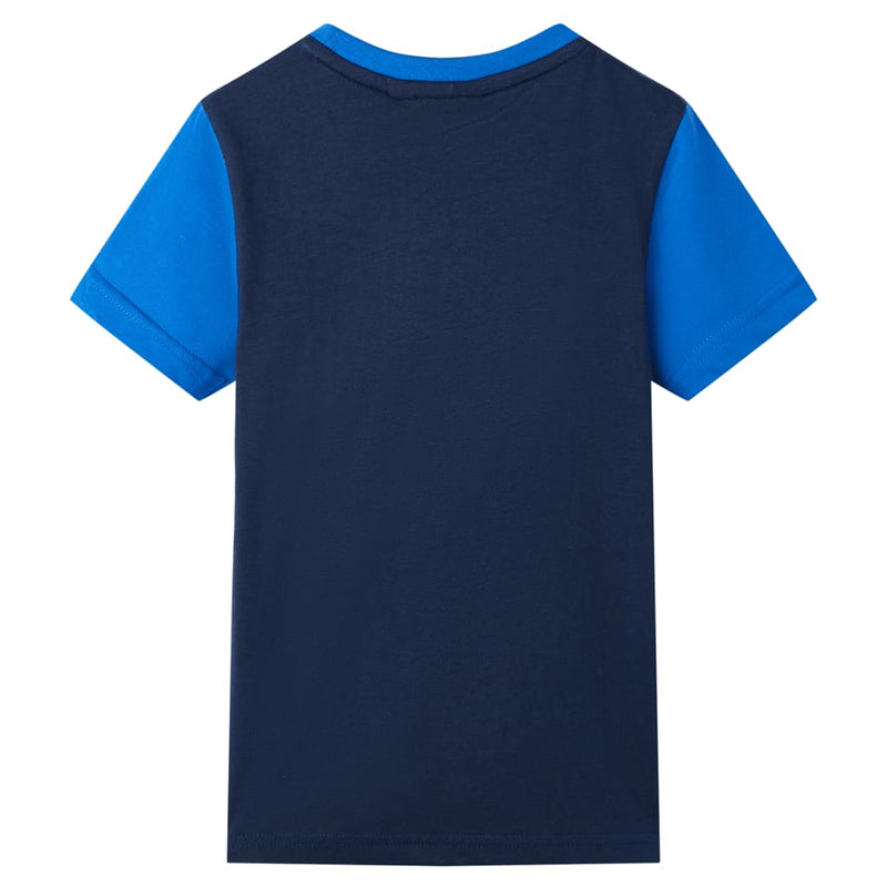 Kinder-T-Shirt Blau und Marineblau 116