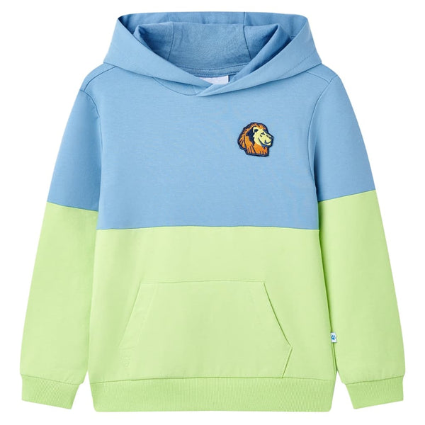 Kinder-Kapuzenpullover Blau und Zartgelb 92