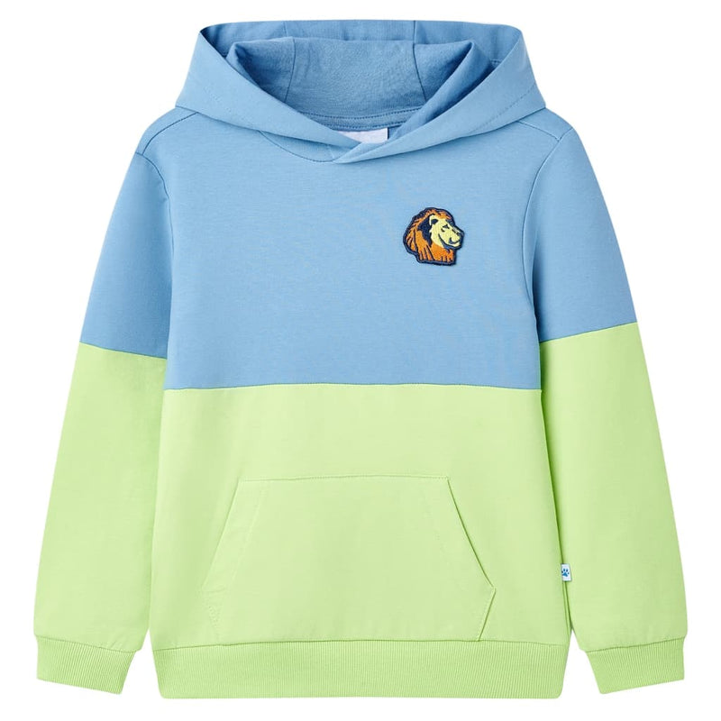 Kinder-Kapuzenpullover Blau und Zartgelb 92