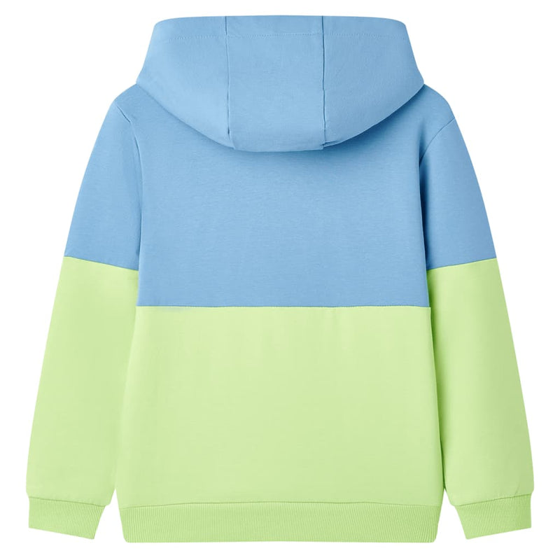 Kinder-Kapuzenpullover Blau und Zartgelb 92