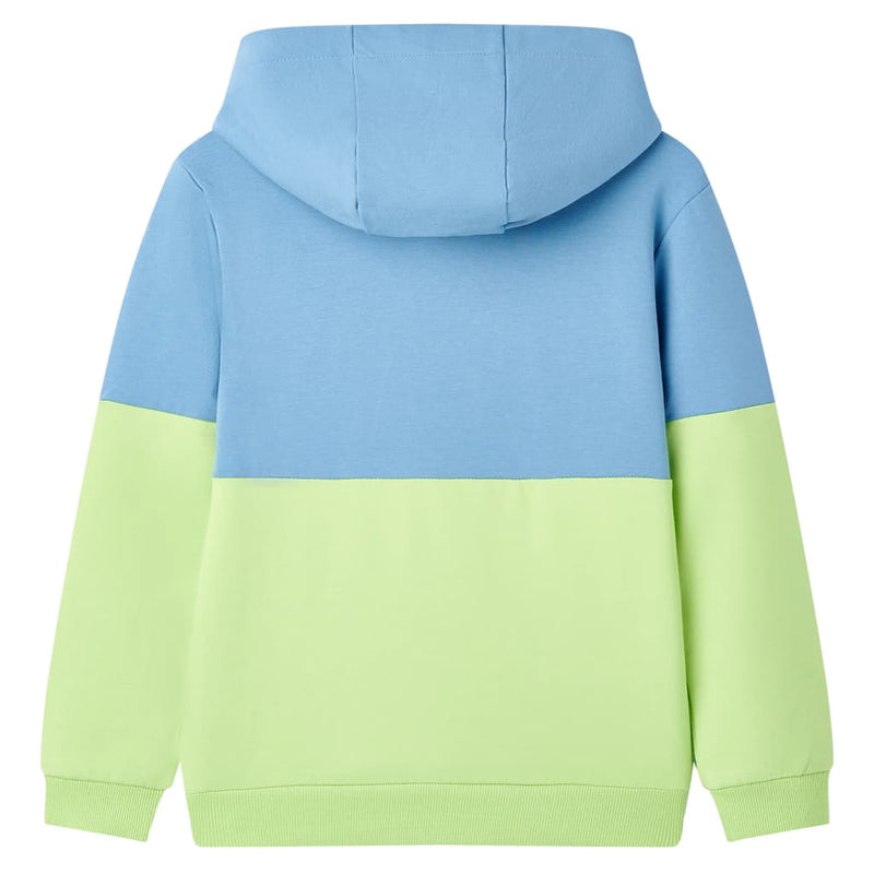 Kinder-Kapuzenpullover Blau und Zartgelb 104