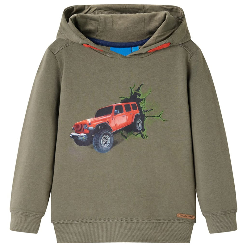 Kinder-Kapuzenpullover Khaki 92