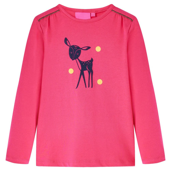 Kinder-Langarmshirt Knallrosa 92