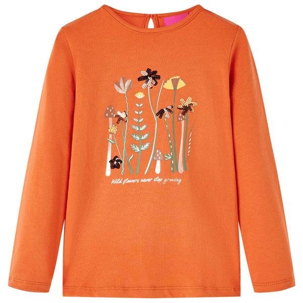 Kinder-Langarmshirt Dunkelorange 92