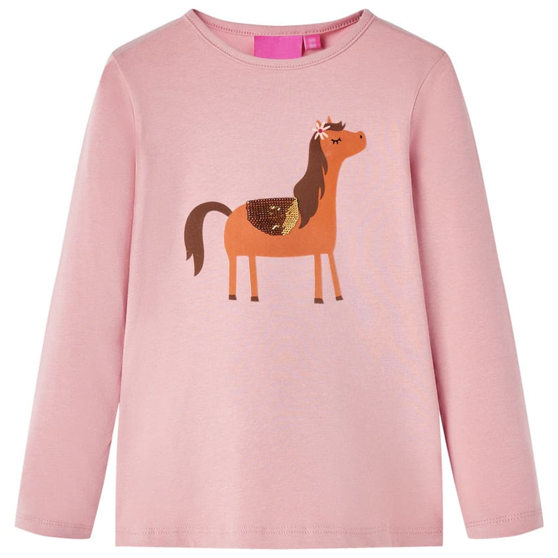 Kinder-Langarmshirt Hellrosa 128