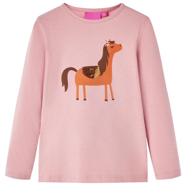 Kinder-Langarmshirt Hellrosa 140