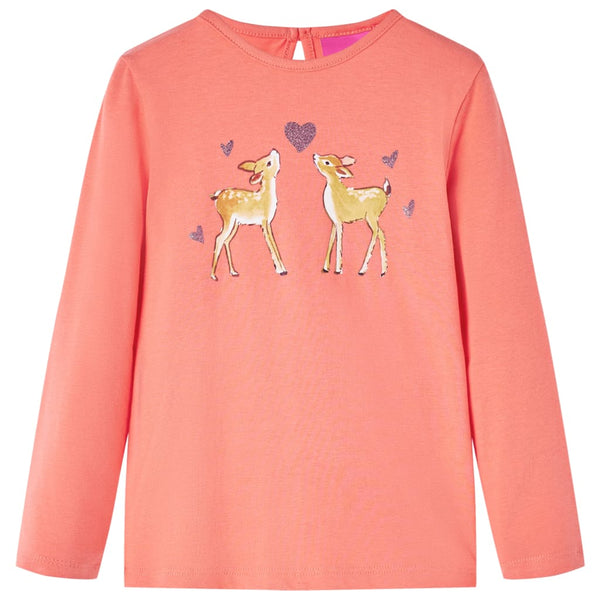 Kinder-Langarmshirt Korallenrosa 140