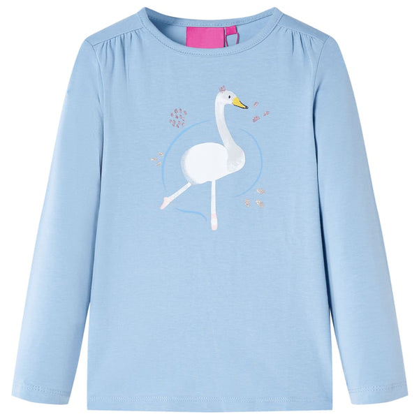 Kinder-Langarmshirt Hellblau 116