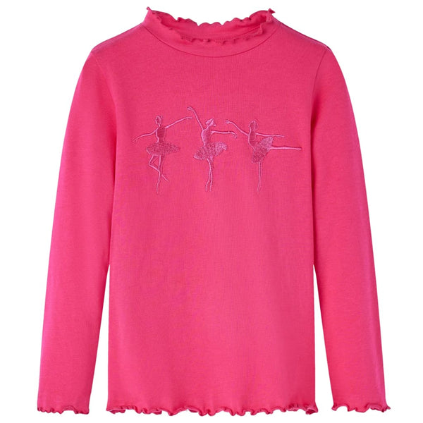 Kinder-Langarmshirt Knallrosa 116