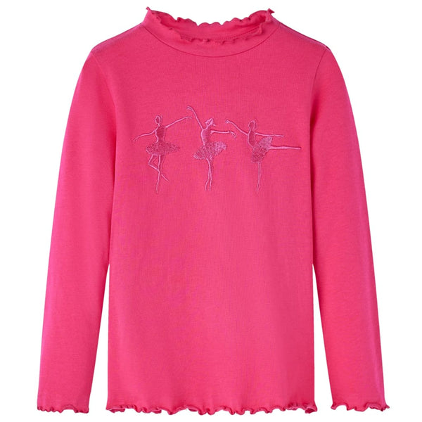 Kinder-Langarmshirt Knallrosa 140