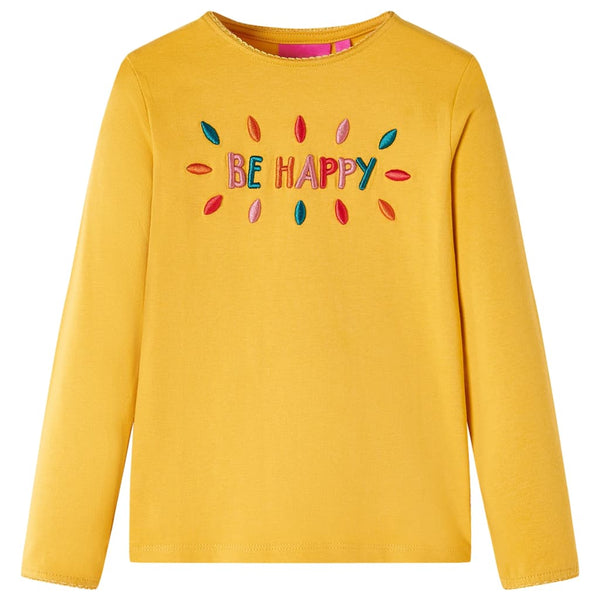 Kinder-Langarmshirt Dunkles Ocker 104