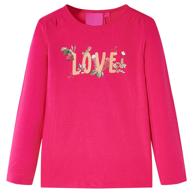 Kinder-Langarmshirt Knallrosa 104