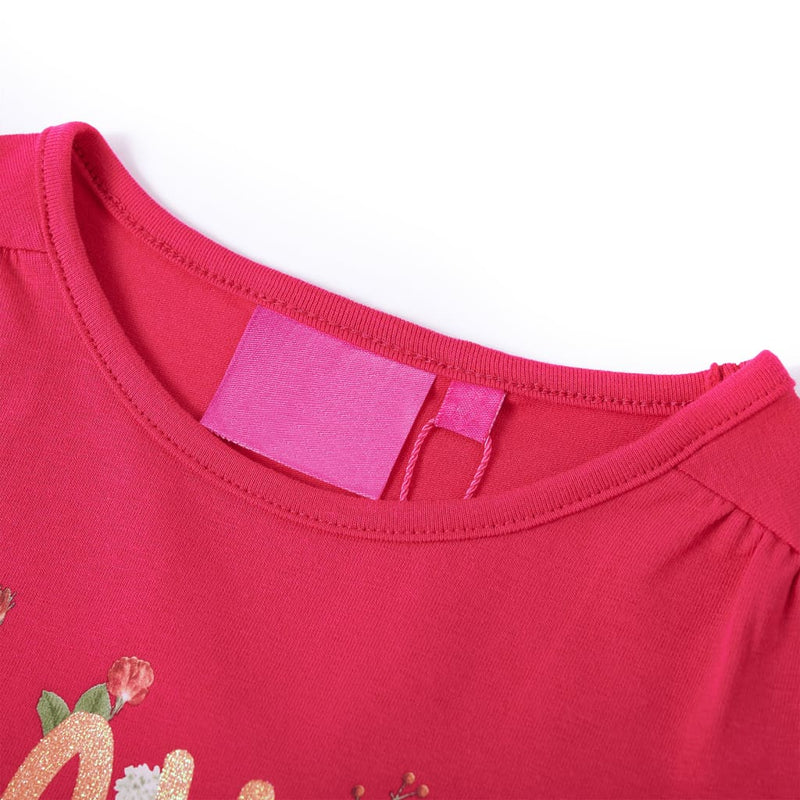 Kinder-Langarmshirt Knallrosa 104