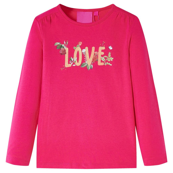 Kinder-Langarmshirt Knallrosa 128