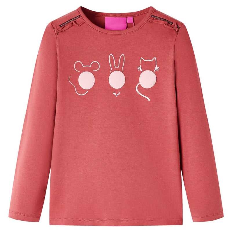 Kinder-Langarmshirt Dunkelrosa 104