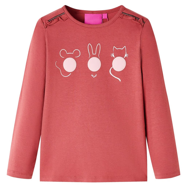 Kinder-Langarmshirt Dunkelrosa 116