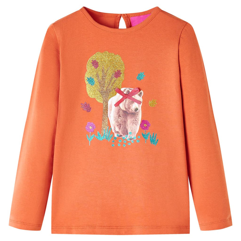 Kinder-Langarmshirt Dunkelorange 128