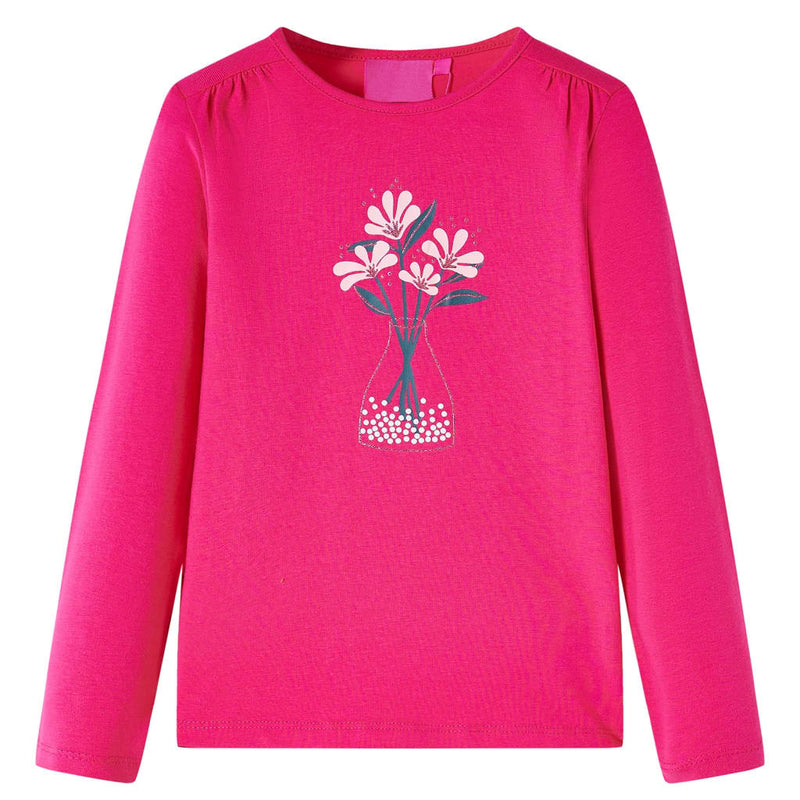 Kinder-Langarmshirt Knallrosa 92