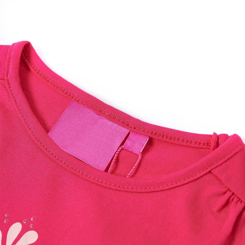 Kinder-Langarmshirt Knallrosa 92