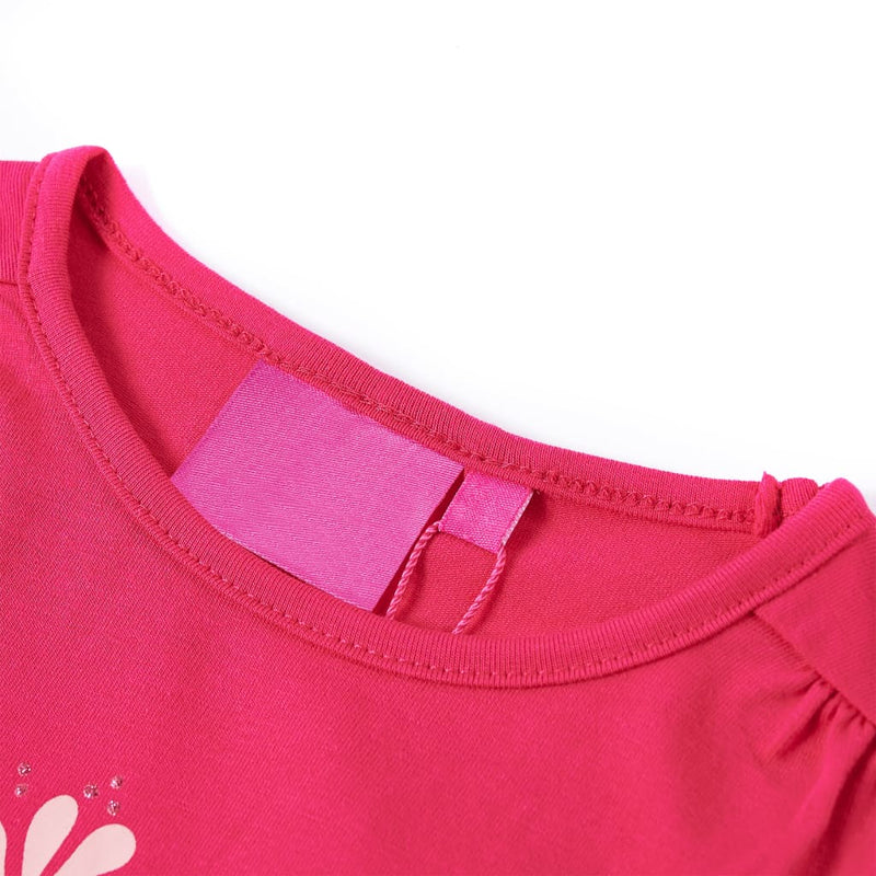 Kinder-Langarmshirt Knallrosa 128