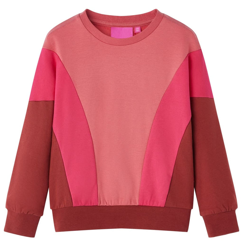 Kinder-Sweatshirt Farbblock Rosa und Henna 92