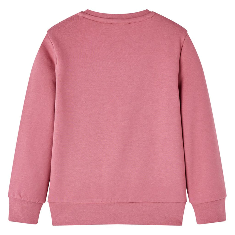 Kinder-Sweatshirt Samt-Patchwork Himbeerrosa 104