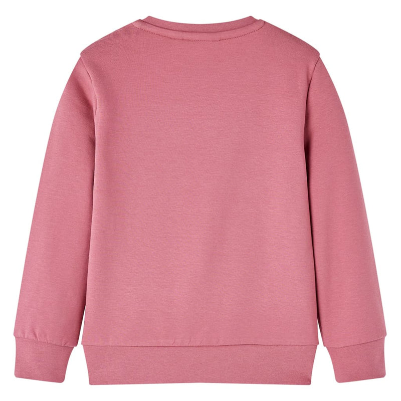 Kinder-Sweatshirt Samt-Patchwork Himbeerrosa 128