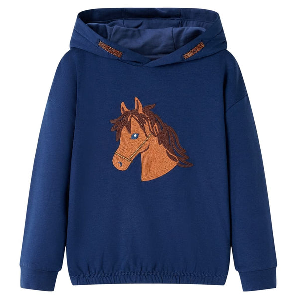 Kinder-Kapuzenpullover Marineblau 140