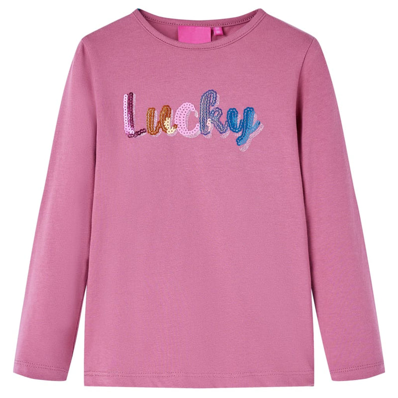 Kinder-Langarmshirt Himbeerrosa 92