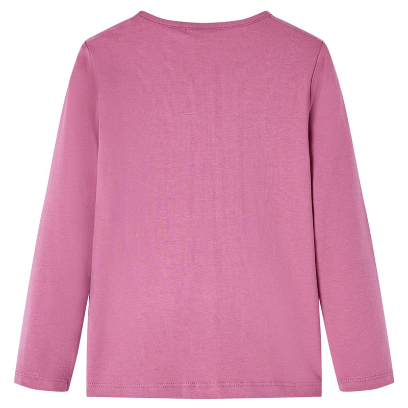 Kinder-Langarmshirt Himbeerrosa 92