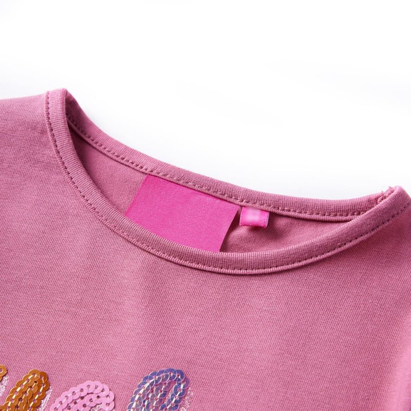 Kinder-Langarmshirt Himbeerrosa 92