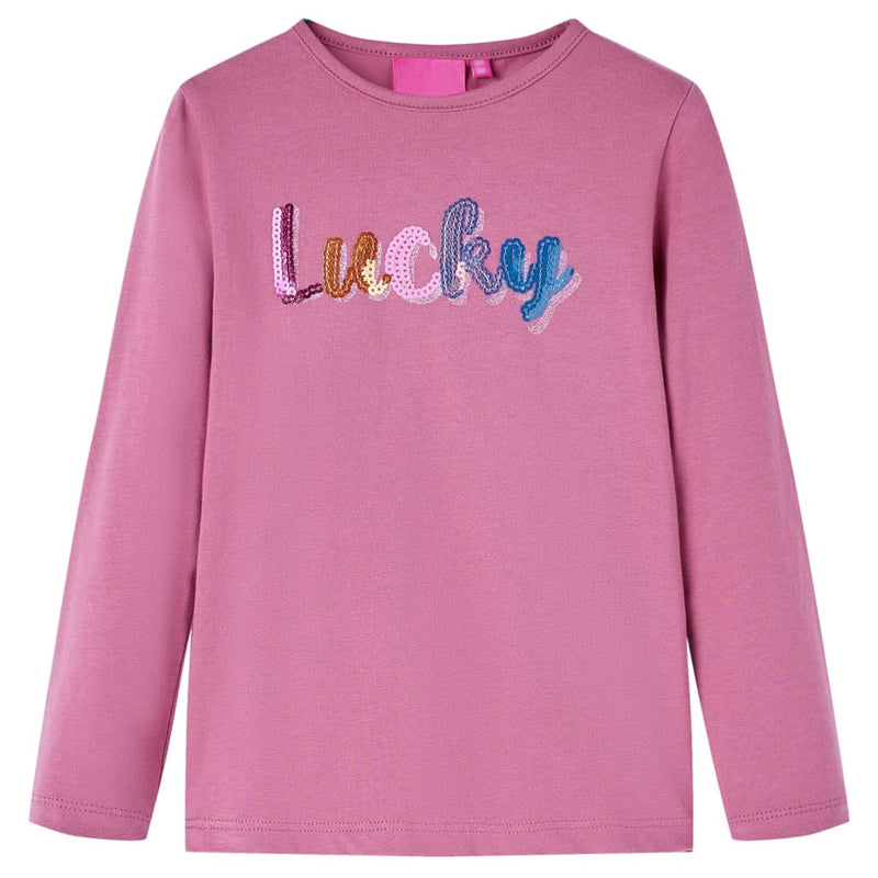 Kinder-Langarmshirt Himbeerrosa 104