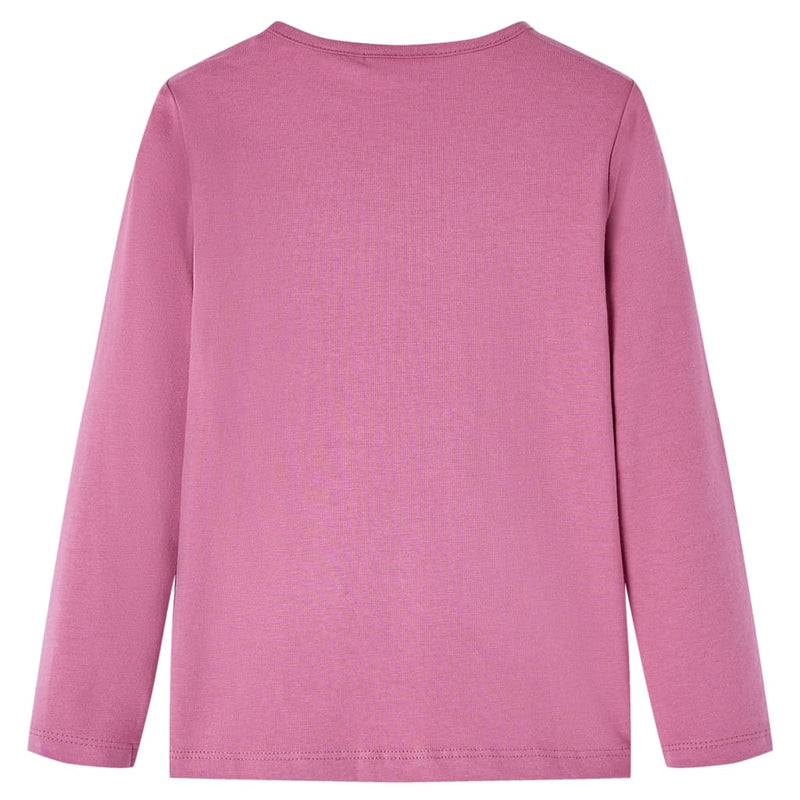 Kinder-Langarmshirt Himbeerrosa 128