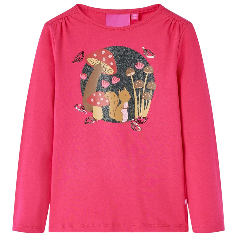 Kinder-Langarmshirt Knallrosa 92