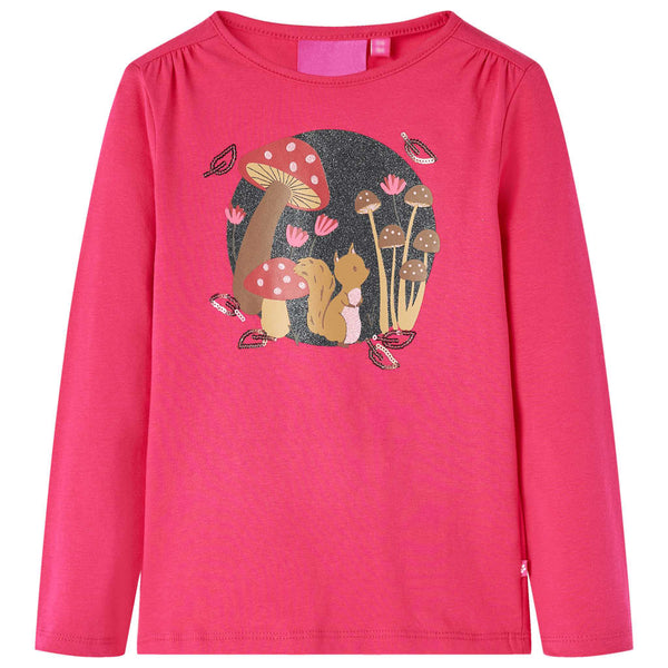 Kinder-Langarmshirt Knallrosa 104