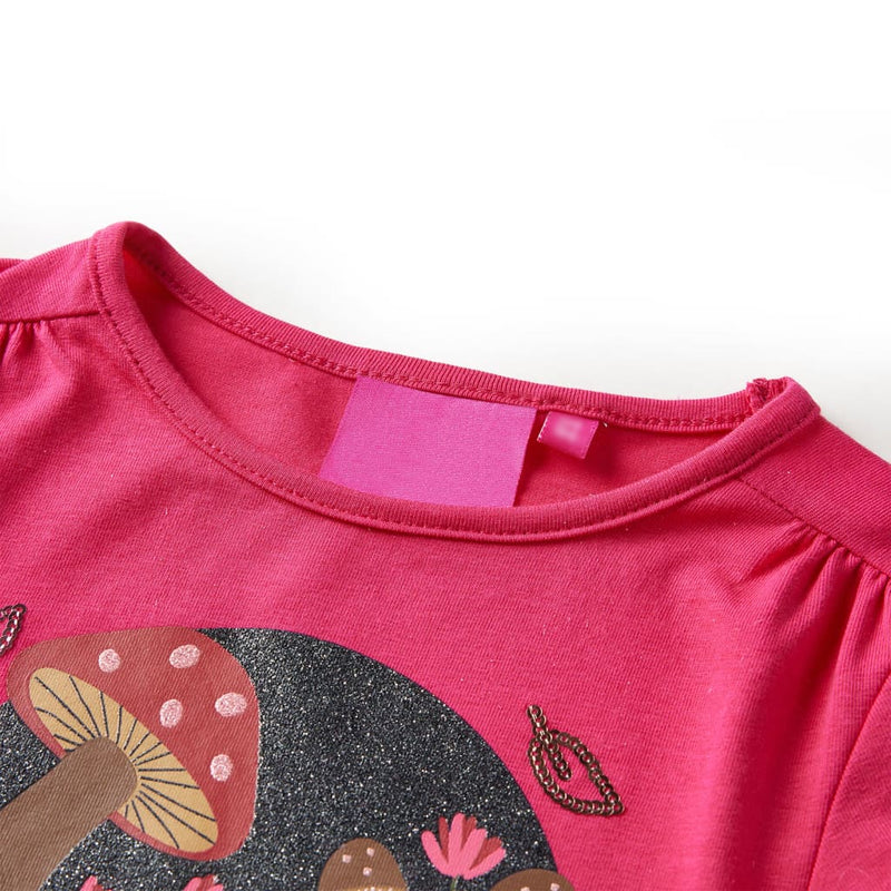 Kinder-Langarmshirt Knallrosa 104