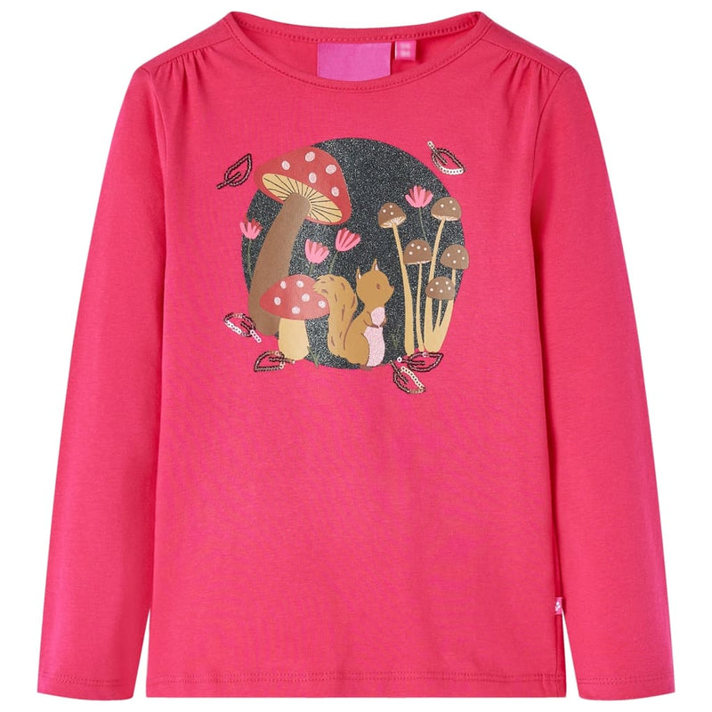 Kinder-Langarmshirt Knallrosa 140