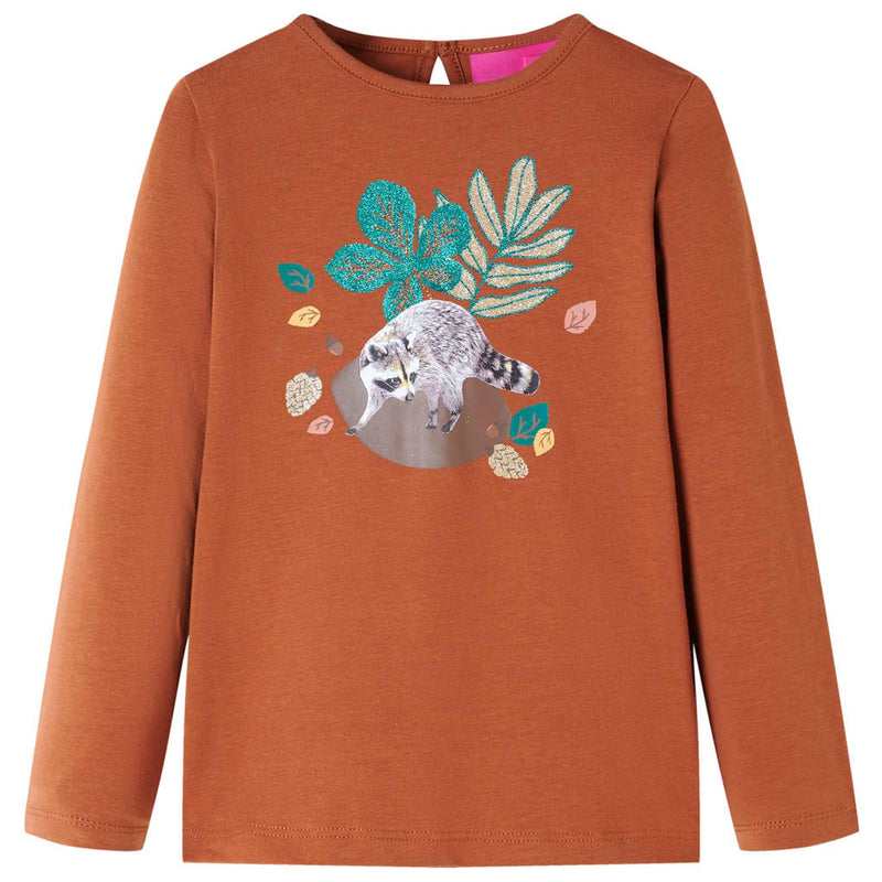 Kinder-Langarmshirt Cognac 128