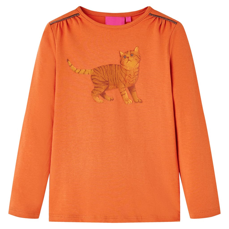 Kinder-Langarmshirt Dunkelorange 92