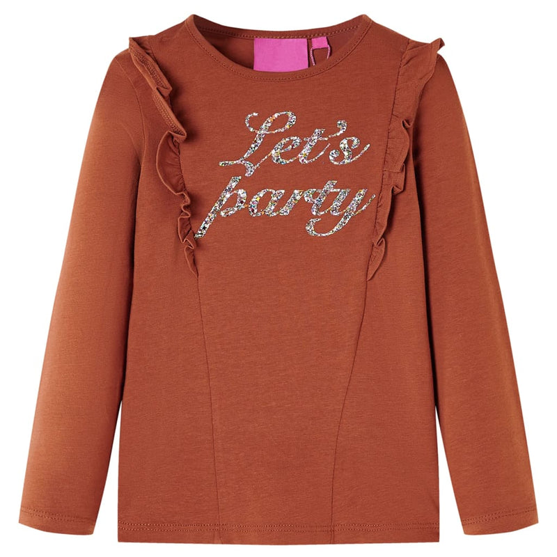 Kinder-Langarmshirt Cognac 116