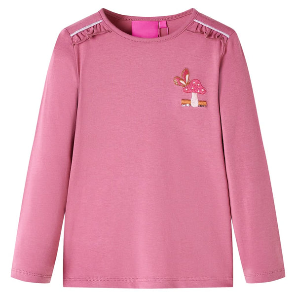 Kinder-Langarmshirt Himbeerrosa 92