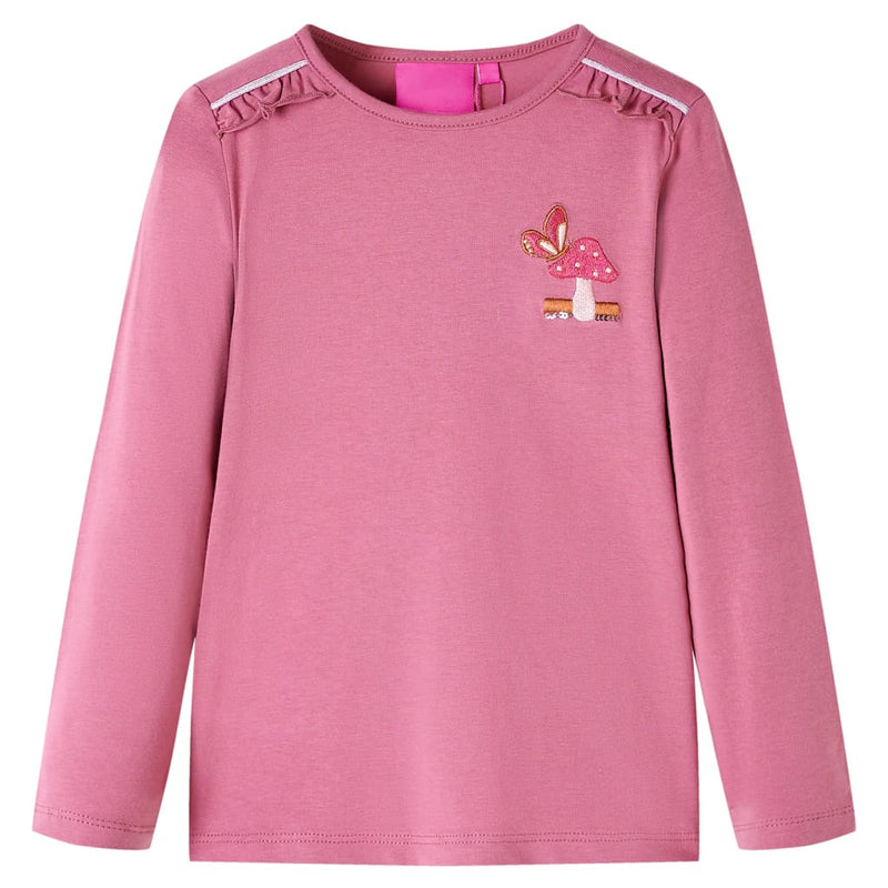 Kinder-Langarmshirt Himbeerrosa 104